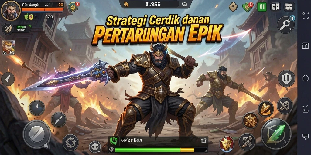 Screenshot gameplay 9939 menampilkan pertarungan strategi yang intens.