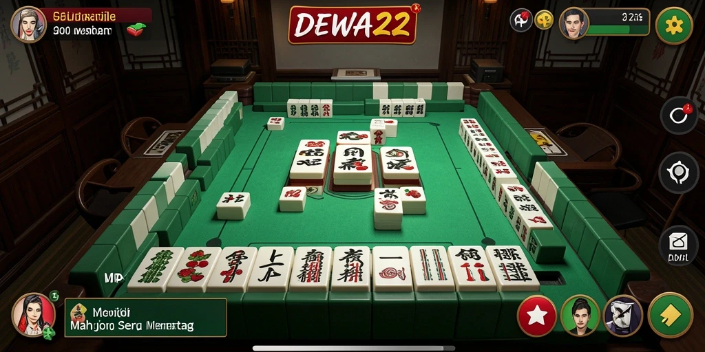 Screenshot DEWA22 menampilkan aksi seru permainan Mahjong.