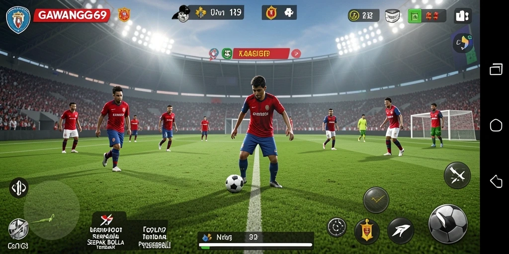 Screenshot utama GAWANG69 menampilkan momen pertandingan sepak bola yang mendebarkan.