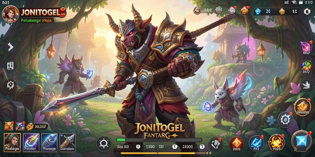 Tampilan menawan gameplay RPG JONITOGEL di dunia fantasi.