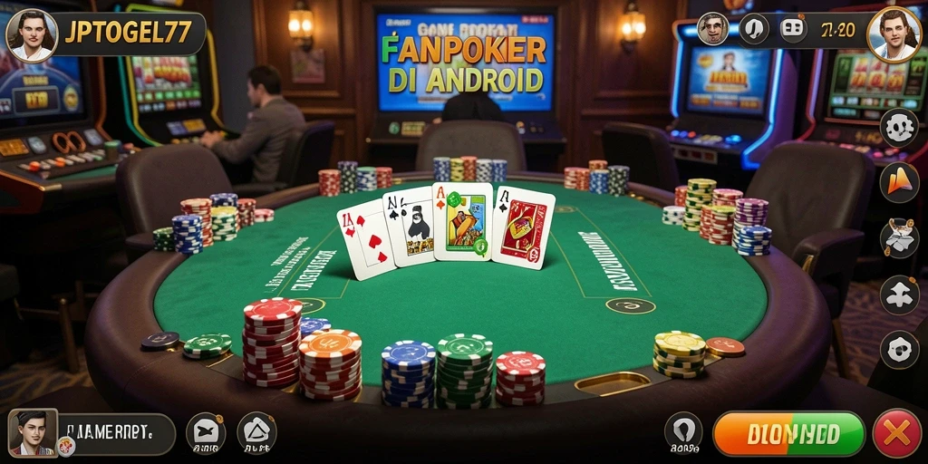 Screenshot menampilkan gameplay seru dari game Poker JPTOGEL77.
