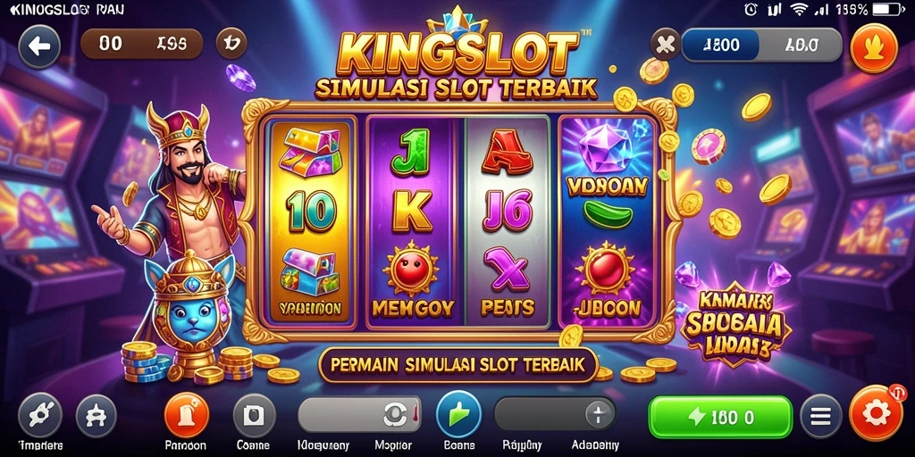 Tampilan gameplay KINGSLOT yang mempesona dengan berbagai mesin slot.
