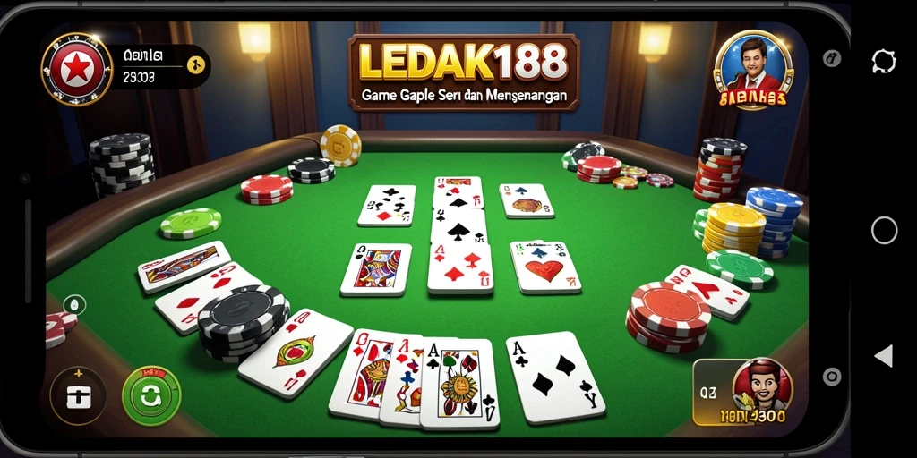 Screenshot gameplay <strong>LEDAK188</strong> yang menampilkan suasana seru bermain Gaple.