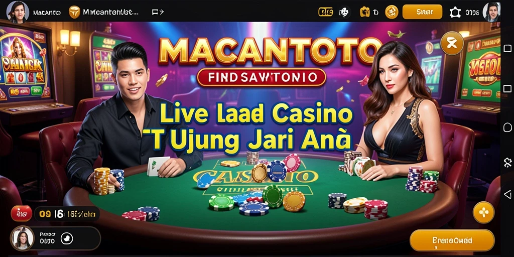 Screenshot gameplay MACANTOTO menampilkan dealer langsung yang berinteraksi dengan pemain.
