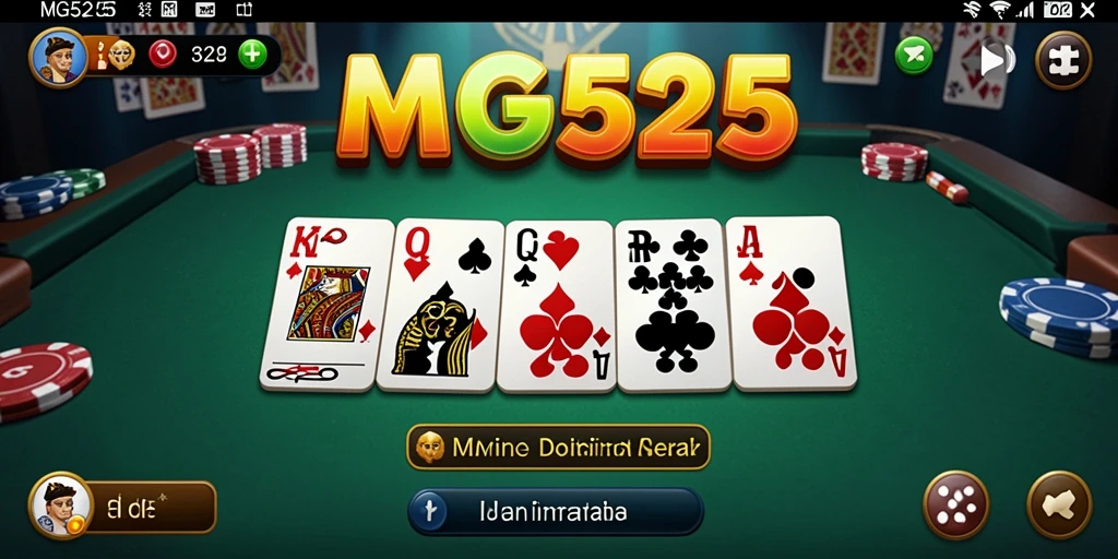 Screenshot gameplay MG525 menampilkan aksi seru permainan Domino.