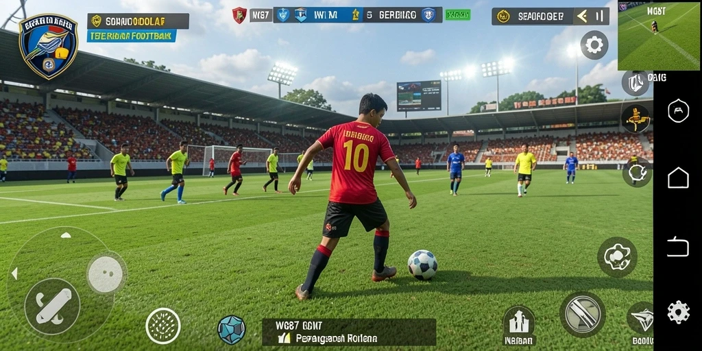 Tampilan gameplay <strong>WG87</strong> yang seru dan menegangkan saat pertandingan sepak bola.