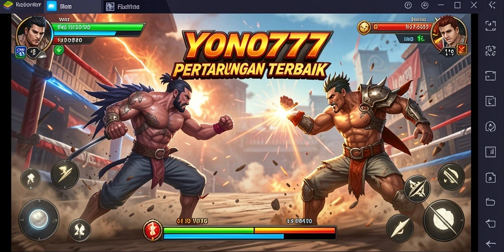 Tampilan gameplay YONO777 yang penuh aksi dalam pertarungan Fighting.